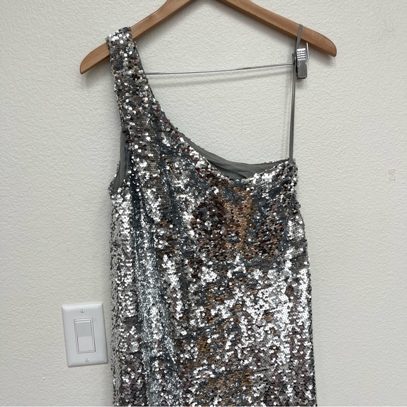 Anthropologie Silver Sequin Maxi Dress - Picture 5 of 8